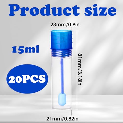 10 Stück Kotprobenröhrchen Hund, 15ml Stuhlprobenröhrchen, Transparent mit Löffel Hochwertiges Material Dichtes Design