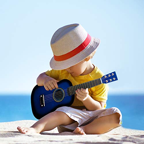 Mini guitare acoustique en bois 6 cordes Bleu 58,4 cm - Les Beatles, Paul McCartney, John Lennon, RIngo Starr, George Harrison Mini guitare acoustique en bois 6 cordes Bleu 58,4 cm – Image 8