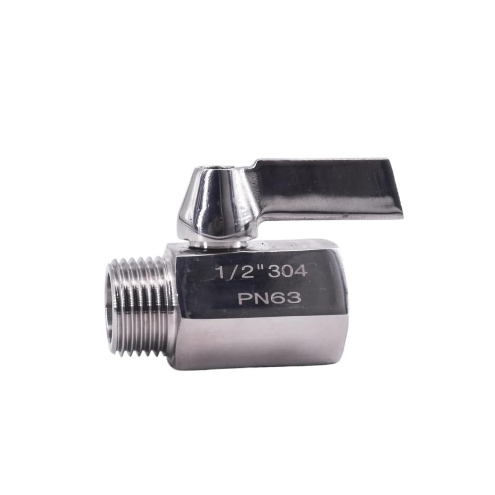 1/8" 1/4" 3/8" 1/2" 3/4" 1" BSP NPT żeński męski miniaturowy zawór kulowy sanitarny do domowego warzenia piwa SUS 304 316L ze stali nierdzewnej z uchwytem(Female to Female-npt Sus316l,1/8")
