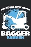 Ich würde Jetzt Lieber Bagger Fahren!: Notizbuch A5, 120 Seiten, LINIERT - Lustiges Bagger Motiv für Alle Baggerfahrer und Baumaschinenführer! Super ... Baggerfahrer und Bauarbeiter Geschenkidee!
