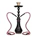 MADGROW. Cachimba Tokio. Negra-Rosa Mate. Shisha de 45 cm. SÚPER Pack: 10 Pastillas CARBÓN + escobilla + sartén carbón +boquillas XXL + Pinzas con agujereador