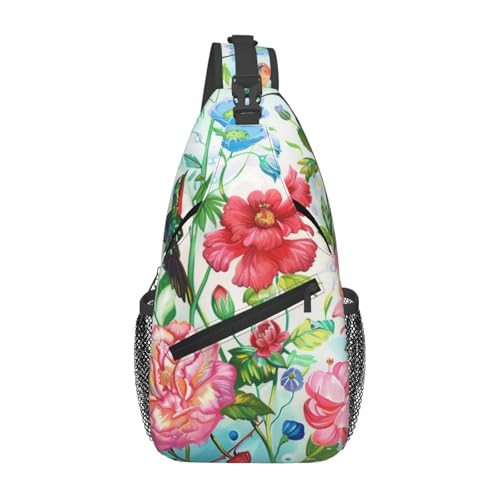 Sac à bandoulière léger au motif horloge rétro et jardin d'oiseaux élégant