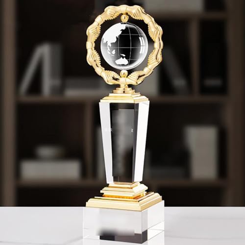 Image of BaNbe Win-Win Cooperation Creative Trophies, Spheres are Replaceable, Perseverance Trophy Souvenir, Crystal Trophy Classic Elegant Competition Party Gift