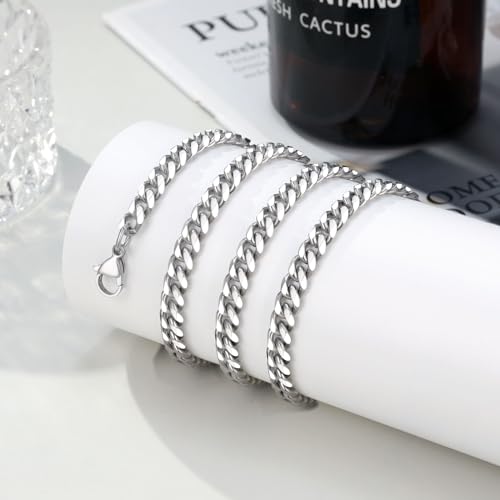 PINKDODO Stainless Steel Mens Cuban Link Chain 20 Inches Promise Necklace for Him Men Christmas Anniversary Valentines Birthday Gift Ideas4