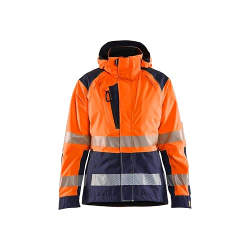 Chaqueta hardshell alta visibilidad mujer confección técnica de alta resistencia color naranja