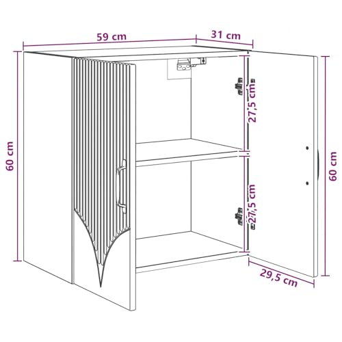 Armario de pared para cocina o baño con estante y puertas modernas 3