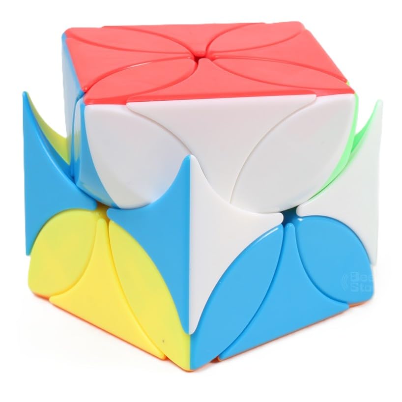 Image of Hawkister MoYu 4-Leaf 3x3 Clover Speed Cube Stickerless | Clover Leaf Shape Mod Puzzle | Matte Finish & Anti-Scratch Design Smooth Turning Racing Core Logic Brain Teaser for Kids & Adults