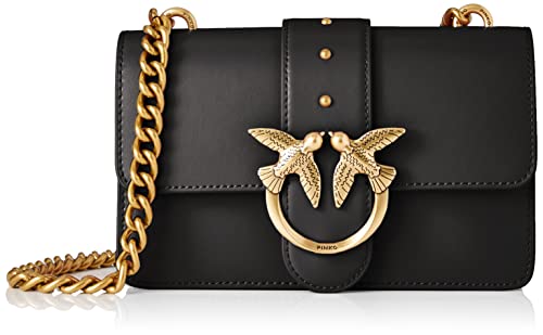 mini Pinko Love Mini Icon Simply 14 C Vit, Borsa Donna, Z99q_nero-antique Gold, Taglia unica
