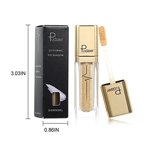 Kilshye Glitter Liquid Eyeshadow Shimmer Eye Shadow Metallic Eyeshadows High Pigment Eyes Shadow Long Lasting Waterproof Eyes Liquid Makeup For Women And Girls Pack Of 1 (E- Gold 6) #TOP1