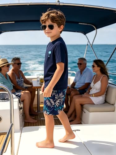 Image of Boys' 2 Piece Summer Outfit Cool Dinosaur & Camouflage Graphic Short Sleeve Tee & Shorts Set Size 4-12