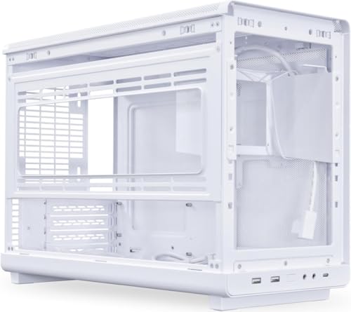 Lian Li A3-26.3L マイクロフォームファクターシャーシ - 木製フロント&サイド強化ガラスパネル - 360mm AIO-モジュール設計対応 M-ATX ITX マザーボード - DAN ケース コラボレーション - ホワイト (A3W-WDG)