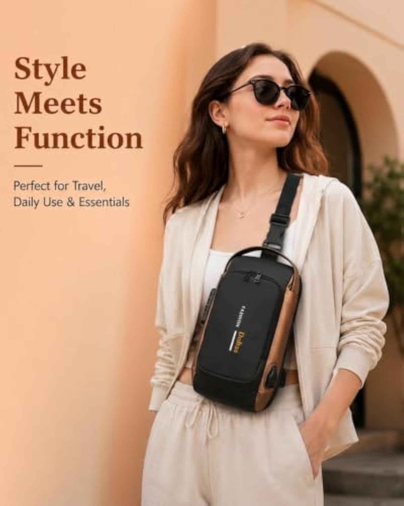 Stylish Crossbody Backpack for Men & Women, Anti-Theft Bag