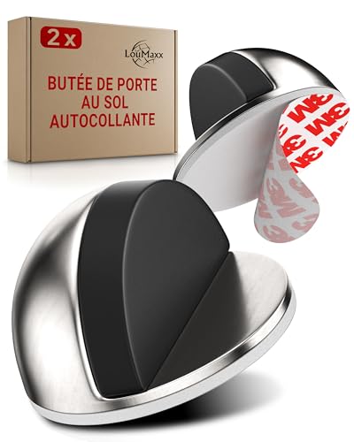 LouMaxx Butoir de porte, surface autocollante à fixer au sol, semi-circulaire