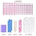 Press on Toenails French Tip Toe Nails 120Pcs Soft Gel X Toe Nail Tips Short Toe Nail Tips Press on Toenails for Women with Toe Nail Kit (HJ-NT090-02, 120pcs)
