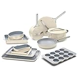 COMPLETE KITCHENWARE SET: Includes 23-piece cookware with 10.5” frying pan, 3 qt saucepan, 6.5 qt Dutch oven, 4.5 qt sauté pan, 3 lids, magnetic pan racks, canvas lid holder, baking sheets, muffin pan, loaf pan, cooling rack, and storage organizers. ...