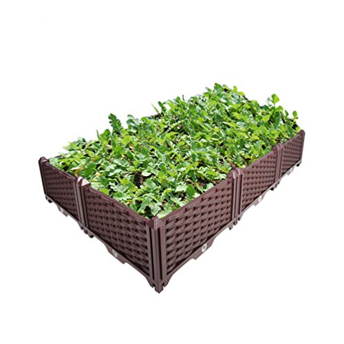 BAOYOUNI Rectangular Raised Garden Bed Kit Indoor Outdoor Plastic Planter Grow Box for Fresh Vegetables, Herbs, Flowers & Succulents, Brown, 46.06'' x 30.7'' x 8.66'' by Baoyouni - Image 2