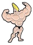 Johnny Cartoon Bravo Flexing Muscles 1.38 Inches Tall Metal Enamel Pin