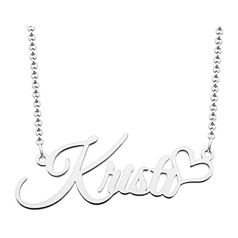 SexyMandala Sterling Silver Personalized Name Necklace Customized Heart Pendant Jewelry Same Day Shipping Gift for Kristi 925 Cover
