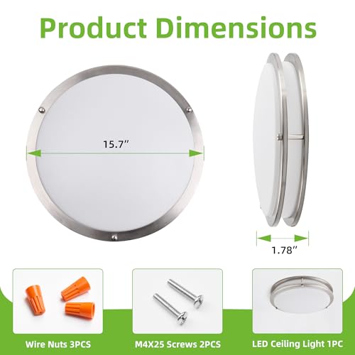 hykolity 16 inch Dimmable LED Flush Mount Ceiling Light Fixture,36W,2200LM by hykolity - Image 4