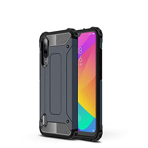 Funda protectora para teléfono Xiaomi MI CC9E, funda para Xiaomi MI A3, TPU + PC parachoques de doble capa WHOTO resistente híbrido resistencia protectora accesorio para teléfono (azul marino)