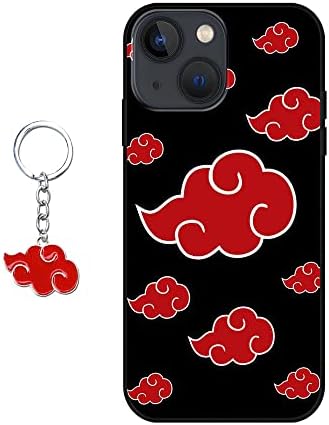 Japanese Anime Designed for iPhone 13 Case with Keychain, Anime Classic Characters Compatible with iPhone 13 Case 6.1 in, Soft Cover Shockproof Silicone for Boys Girls Anime Fans