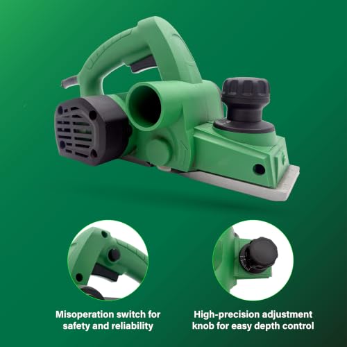 Image of HIKOKI P20SGS9Z Planer | 560W Motor | 16500 RPM No-Load Speed | 80mm Planing Width | 1mm Planing Depth | High-Precision Depth Control | Large Polishing Baseplate | Safety Switch