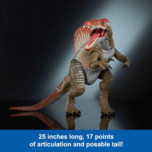 Image of Mattel Jurassic World Hammond Collection Action Figure, Jurassic Park 3 Spinosaurus, Extra Large Carnivore Dinosaur Toy, Posable Tongue & Wired Tail