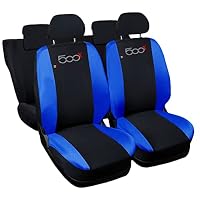 Coprisedili Su Misura Per 500X 2014-2023 – Set 12 Pezzi Made In Italy In Tessuto Policotone, Rosso E Nero
