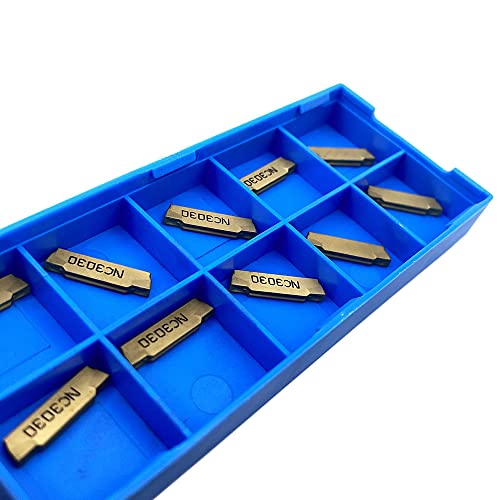 Gbj Mgmn200-G 10Pcs Tin Coated Carbide Grooving Inserts 2Mm Wide Grooving Carbide Inserts Lathe Cutters For Mgehr/Mgivr Lathe Grooving Cut-Off Tool #TOP7