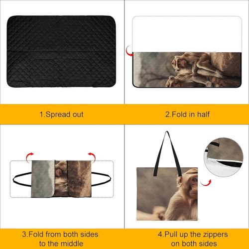 Tapis de pique-nique imperméable pliable fermeture éclair voyage