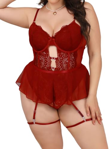Image of Lace Garter Lingerie Set Underwire Push Up Lingerie Set Stockings