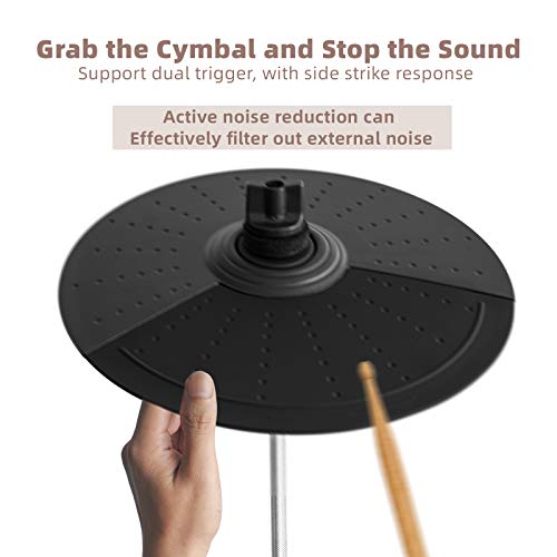 LAGRIMA LAG-710 Mesh Kit Electric Drum Set, 8 Piece Electronic Drum Kit with Adjustable Drum Throne, Headphones, Drumstick, Connection Cables, Solid Support Set - Thumbnail 2