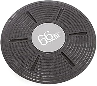 66fit Wobble Balance Board 36cm - Includes Balance Training Ebook - Ankle Knee Back Hip Exercise Strength Training, Black