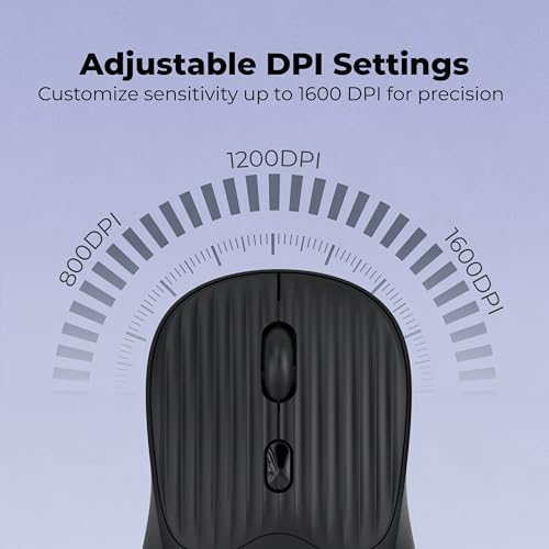 Image of Geonix Nimbus 09 Optical Wireless Mouse | Dual Mode (2.4GHz + BT), High Precision Tracking, 3 DPI Modes, 10m Range, Cutting Edge Ergonomic Design (Black)