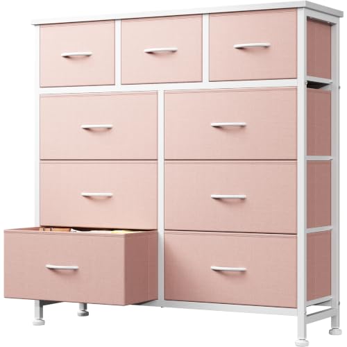 DUMOS 9 Drawer Dresser for Bedroom, Storage Organizer Chest of Drawers