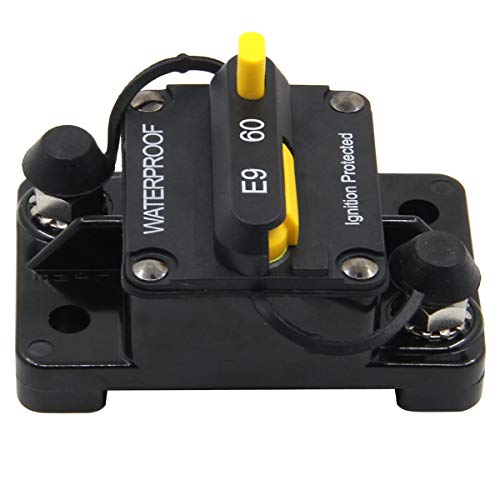 Zookoto 60 Amp Circuit Breaker, Marine Trolling Motors Boat Atv Manual Power Fuse Rest, Waterproof (60A) 12V-48Vdc #TOP2