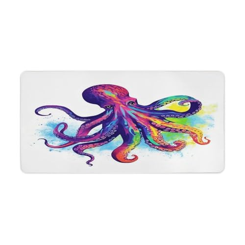 Colorful Octopus Desk Pad con Base Antideslizante Grande