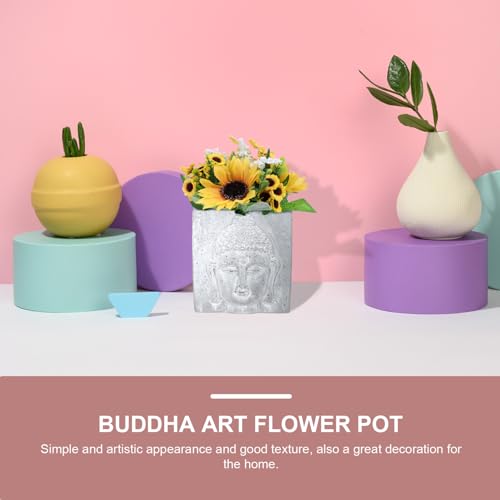 Pot de fleurs Bouddha en ciment, cadeau idéal déco maison - 6