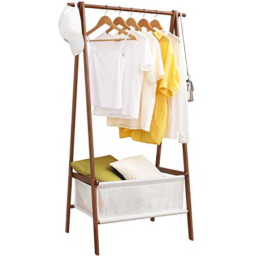 Jotsport Bamboo Clothing Rack Foldable Clothes Hanging Stand With Cloth Storage Bag For Laundry, Bedroom, Guest Room, Entryway, Dressing Room #TOP7