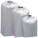 3-Pack Large Travel Laundry Bag, Dirty Clothes Storage Bag with Drawstring, Organizer Waterproof and