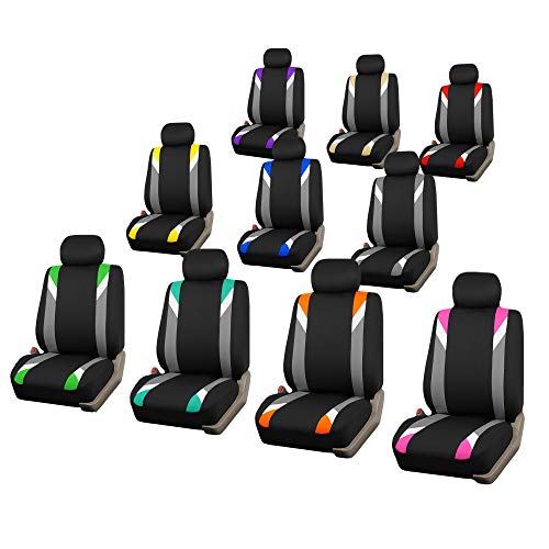 FH GROUP Front Set Cloth Car Seat Covers for Low Back Car Seats with Removable Headrest, Universal Fit, Airbag Compatible Seat Cover for SUV, Sedan, Van, Green - Image 7