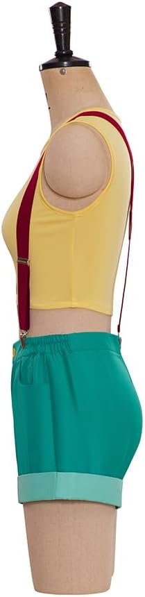 Anime Cosplay Misty Costume Women's Misty Yellow Crop Top Sling Shorts Full Set image 3