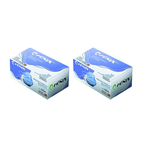 Combo Máscara Fênix Azul Adulto 100 Unidades