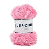 Buvemu Eyelash Fun Fur Yarn 100 Gram (3.53 Ounces) 175 Yards (160 Meters) (Pink)