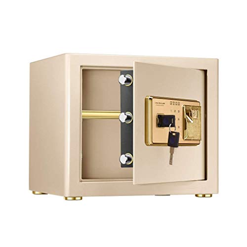 Coffre-fort de valeur RLKHXBS cassette de sécurité en acier doré avec fermeture par clé