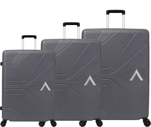 Image of Aristocrat Phantom Set of 3 (Cabin+Medium+Large) Trolley Bag, 55+66+76Cm | Combination Lock | 8 Wheels | 3 Years International Warranty (Grey)