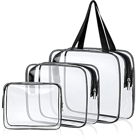Kosmetiktaschen, 3Pack Reisekosmetiktasche Große Kapazität Kosmetiktaschen, Wasserdicht PVC Clear Bags Cover