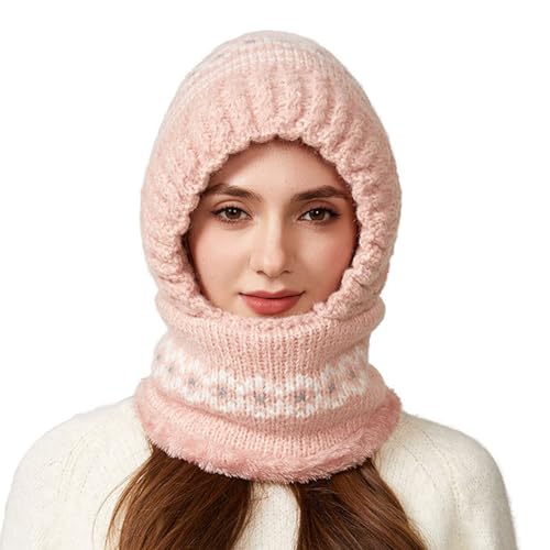 Bonnet thermique femme contre le froid glacial avec écharpe intégrée douce