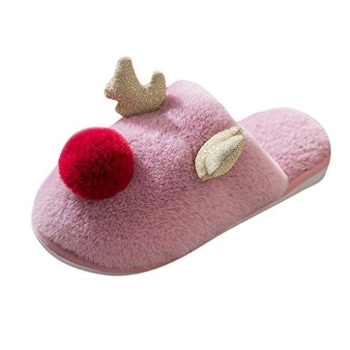 Luckycat Navidad Zapatillas de Estar por casa para Mujer Zapatillas de Invierno Pantuflas Zapatillas Peluche Algodón Suave Zapatillas de casa Invierno Suaves Peluche Caliente para Mujer