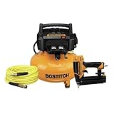 Bostitch 6 Gallon Pancake Air Compressor with 150 Max PSI, 2.6 CFM @ 90 PSI and SmartPoint 18 Gauge Brad Nailer Premium Combo Kit